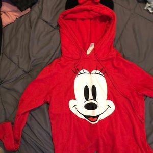 Minnie Mouse hoodie with bow and ears on hood